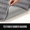 GORILLA GRIP Textured Backing Bathroom Rugs, Soft Memory Foam Absorbent Striped Bath Mats, Machine Washable & Fade Resistant, Bathmat Accessories for Floor, Home Decor Shower Essentials, Gray 24×16(Grey)