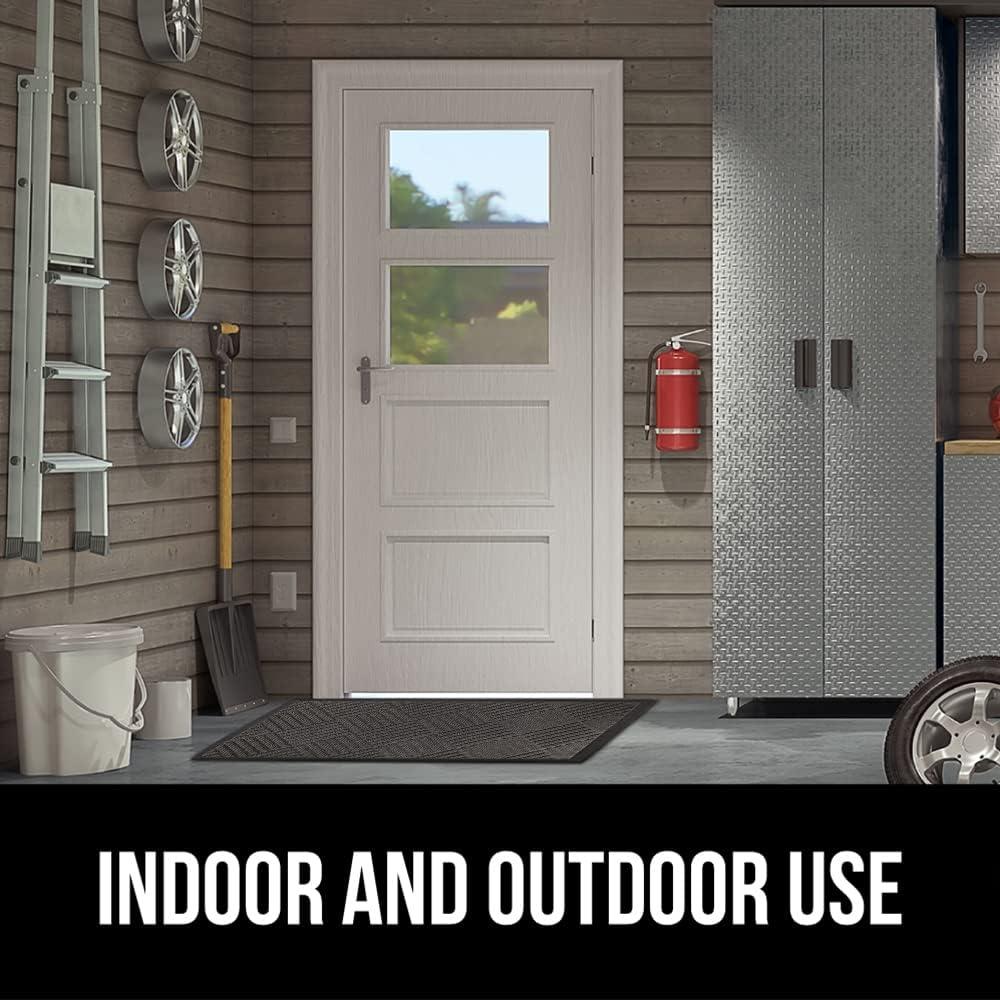 image:imageGORILLA GRIP 100 Waterproof AllSeason WeatherMax Doormat US Designed Natural Rubber Stain and Fade Resistant Low Profile Indoor Outdoor Door Mats Easy Clean Patio Mat 17x29 Latte QuatrefoilGray Diamond