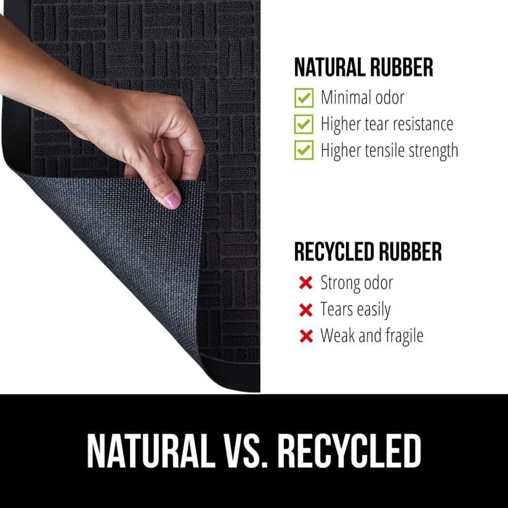 image:imageGORILLA GRIP 100 Waterproof AllSeason WeatherMax Doormat US Designed Natural Rubber Stain and Fade Resistant Low Profile Indoor Outdoor Door Mats Easy Clean Patio Mat 17x29 Latte QuatrefoilMidnight Maze