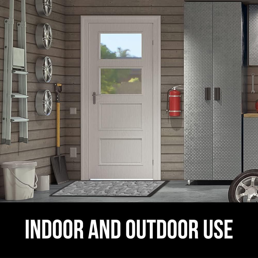 image:imageGORILLA GRIP 100 Waterproof AllSeason WeatherMax Doormat US Designed Natural Rubber Stain and Fade Resistant Low Profile Indoor Outdoor Door Mats Easy Clean Patio Mat 17x29 Latte QuatrefoilLight Gray Bones