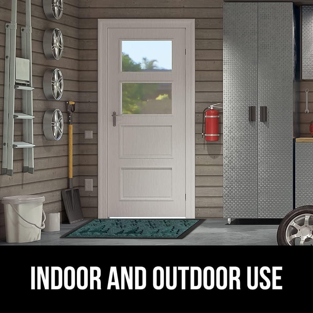image:imageGORILLA GRIP 100 Waterproof AllSeason WeatherMax Doormat US Designed Natural Rubber Stain and Fade Resistant Low Profile Indoor Outdoor Door Mats Easy Clean Patio Mat 17x29 Latte QuatrefoilEvergreen Snowscape