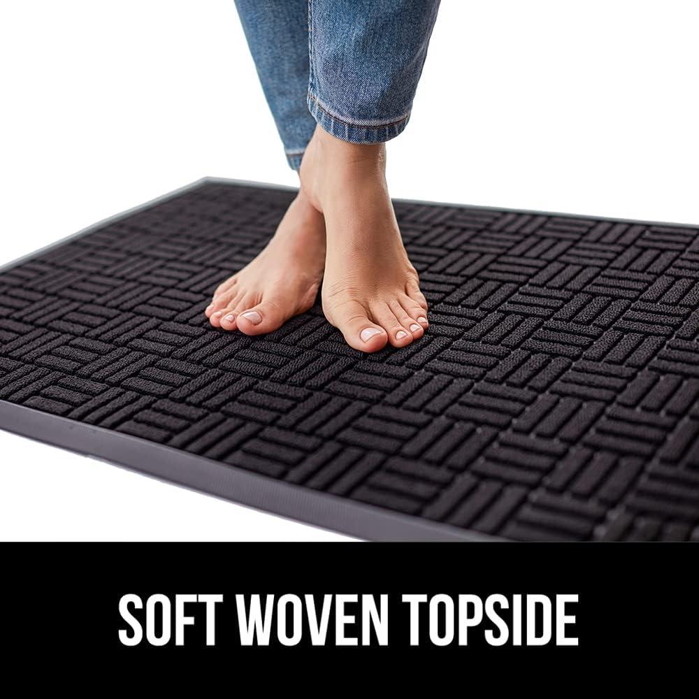 image:imageGORILLA GRIP 100 Waterproof AllSeason WeatherMax Doormat US Designed Natural Rubber Stain and Fade Resistant Low Profile Indoor Outdoor Door Mats Easy Clean Patio Mat 17x29 Latte QuatrefoilMidnight Maze