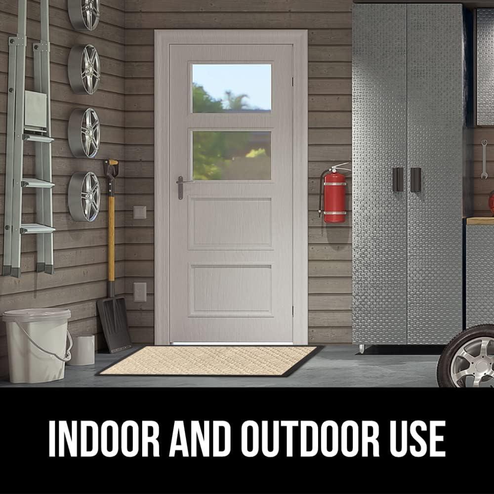 image:imageGORILLA GRIP 100 Waterproof AllSeason WeatherMax Doormat US Designed Natural Rubber Stain and Fade Resistant Low Profile Indoor Outdoor Door Mats Easy Clean Patio Mat 17x29 Latte QuatrefoilModern Latte