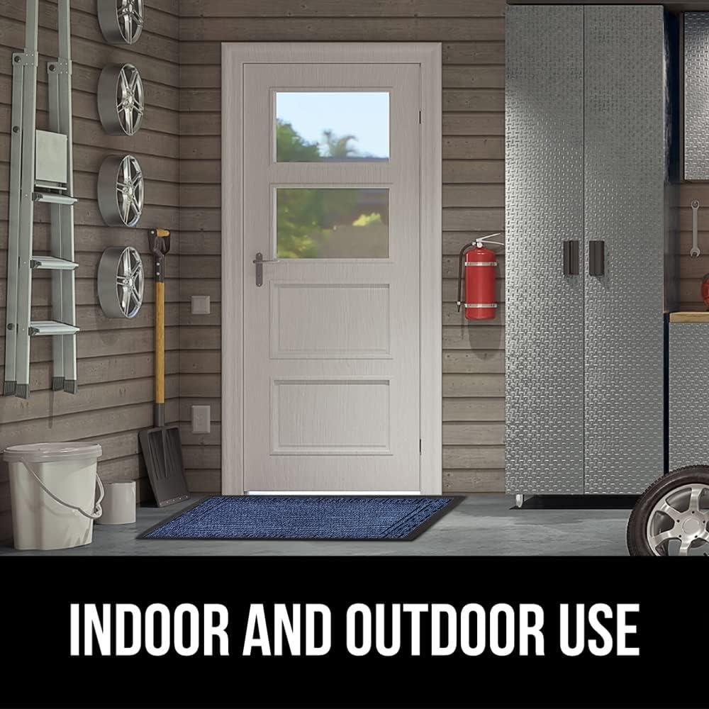 image:imageGORILLA GRIP 100 Waterproof AllSeason WeatherMax Doormat US Designed Natural Rubber Stain and Fade Resistant Low Profile Indoor Outdoor Door Mats Easy Clean Patio Mat 17x29 Latte QuatrefoilNavy Greek Keys