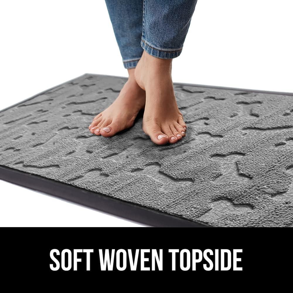image:imageGORILLA GRIP 100 Waterproof AllSeason WeatherMax Doormat US Designed Natural Rubber Stain and Fade Resistant Low Profile Indoor Outdoor Door Mats Easy Clean Patio Mat 17x29 Latte QuatrefoilLight Gray Bones