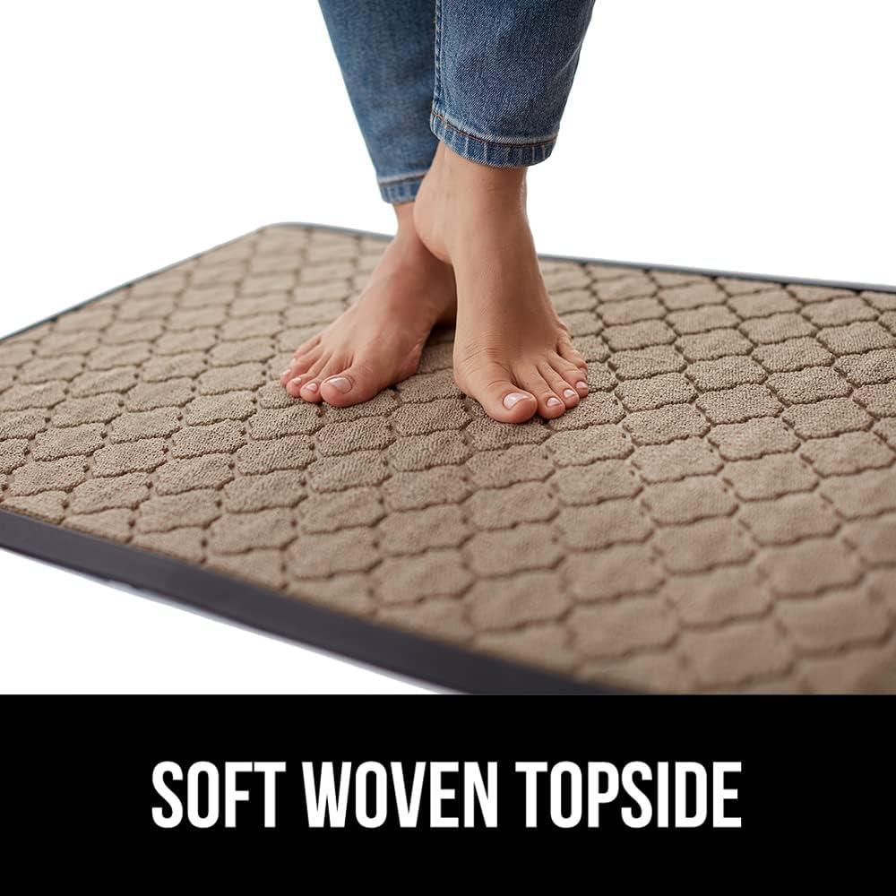image:imageGORILLA GRIP 100 Waterproof AllSeason WeatherMax Doormat US Designed Natural Rubber Stain and Fade Resistant Low Profile Indoor Outdoor Door Mats Easy Clean Patio Mat 17x29 Latte QuatrefoilLatte Quatrefoil