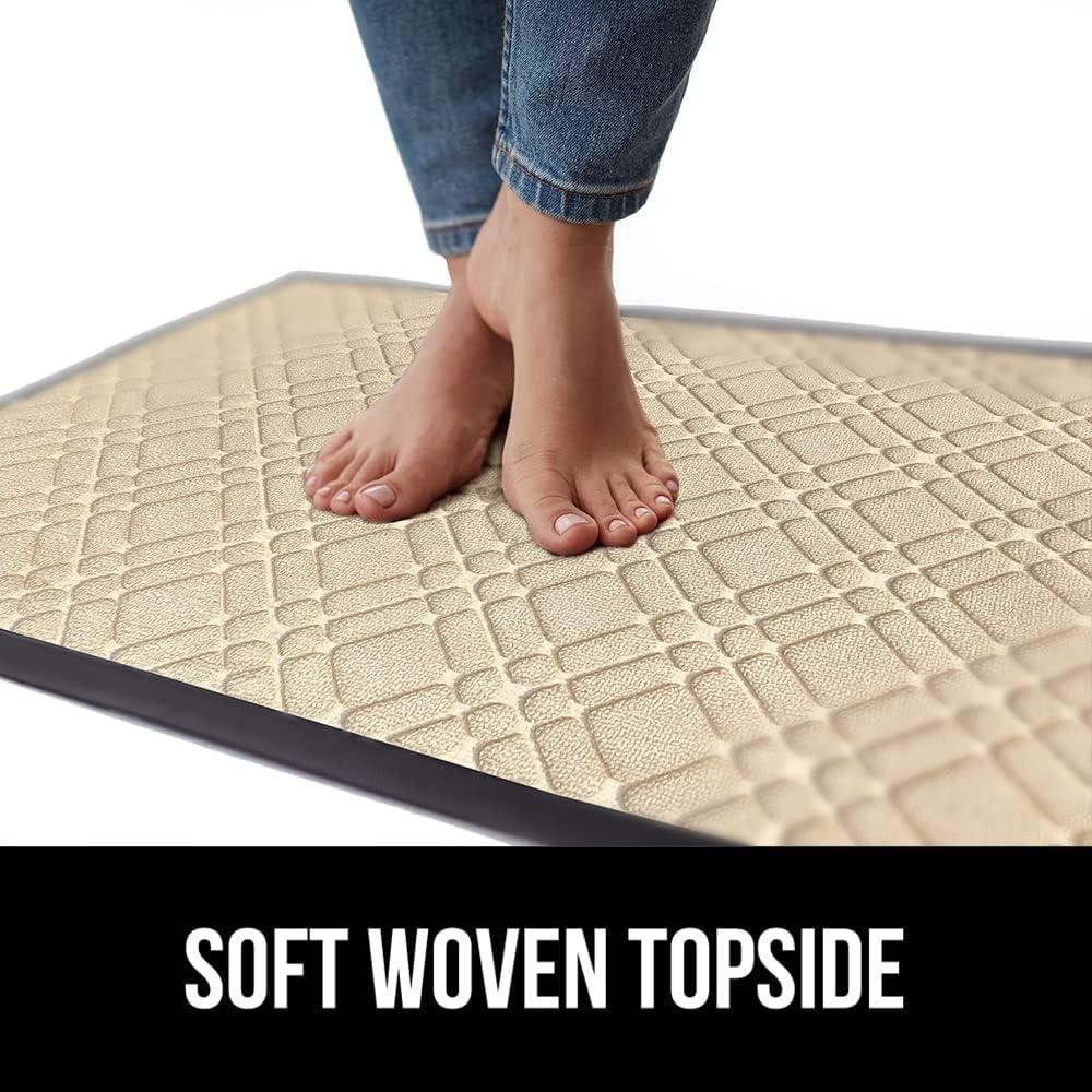 image:imageGORILLA GRIP 100 Waterproof AllSeason WeatherMax Doormat US Designed Natural Rubber Stain and Fade Resistant Low Profile Indoor Outdoor Door Mats Easy Clean Patio Mat 17x29 Latte QuatrefoilModern Latte