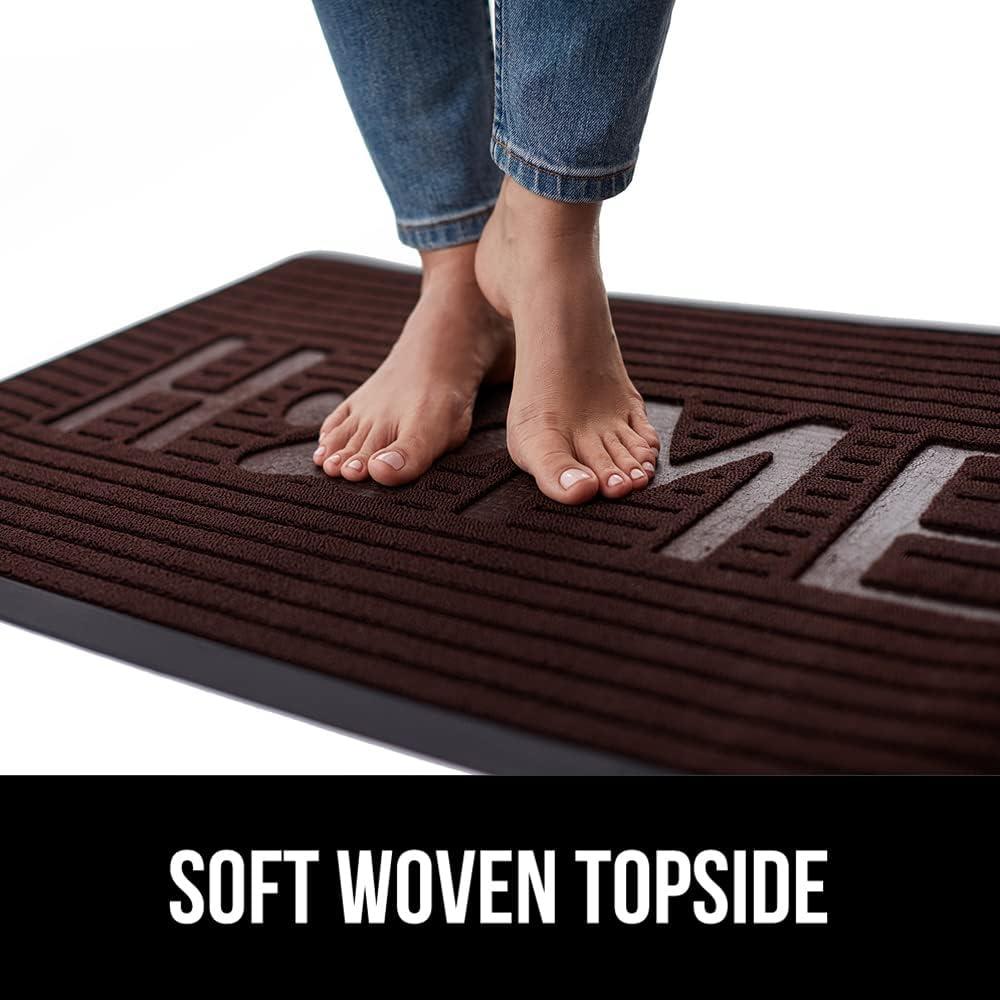 image:imageGORILLA GRIP 100 Waterproof AllSeason WeatherMax Doormat US Designed Natural Rubber Stain and Fade Resistant Low Profile Indoor Outdoor Door Mats Easy Clean Patio Mat 17x29 Latte QuatrefoilEspresso Home Paw