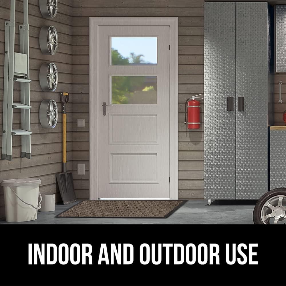 image:imageGORILLA GRIP 100 Waterproof AllSeason WeatherMax Doormat US Designed Natural Rubber Stain and Fade Resistant Low Profile Indoor Outdoor Door Mats Easy Clean Patio Mat 17x29 Latte QuatrefoilLatte Quatrefoil