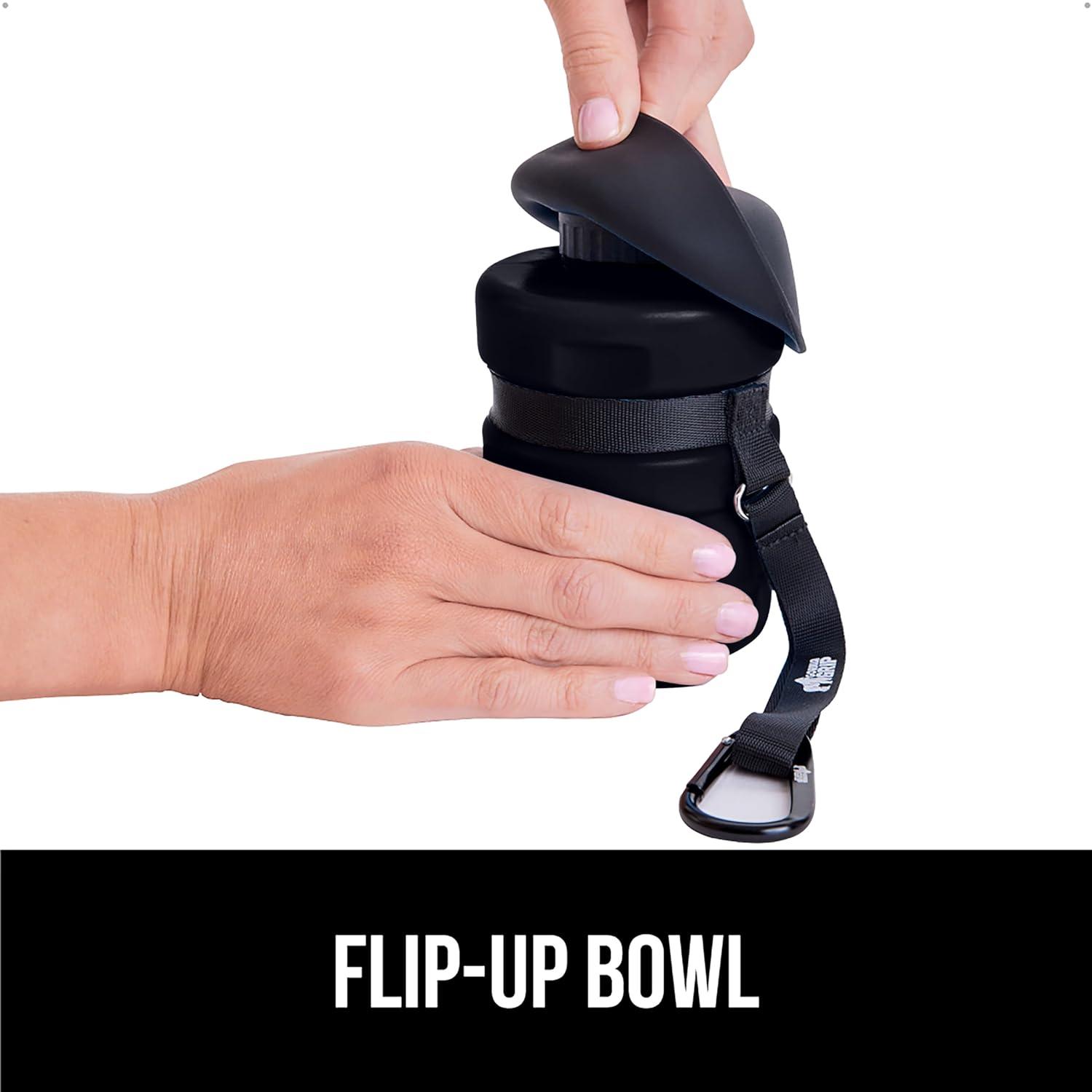 image:imageGORILLA GRIP Dog Water Bottle Portable Water Bowl Dispenser for Dogs 16 oz Leak Proof Pet Travel Squeeze Bottles Food Grade Silicone to Go Puppy Essentials Hiking Camping Trip Accessories Onyx