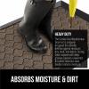 GORILLA GRIP 100% Waterproof All-Season WeatherMax Doormat US Designed Natural Rubber, Stain and Fade Resistant, Low Profile Indoor Outdoor Door Mats, Easy Clean Patio Mat, 17×29, Latte Quatrefoil(Latte Quatrefoil)
