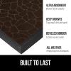 GORILLA GRIP 100% Waterproof All-Season WeatherMax Doormat US Designed Natural Rubber, Stain and Fade Resistant, Low Profile Indoor Outdoor Door Mats, Easy Clean Patio Mat, 17×29, Latte Quatrefoil(Dark Brown Pebble)