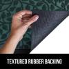 GORILLA GRIP 100% Waterproof All-Season WeatherMax Doormat US Designed Natural Rubber, Stain and Fade Resistant, Low Profile Indoor Outdoor Door Mats, Easy Clean Patio Mat, 17×29, Latte Quatrefoil(Moss Vine Leaves)