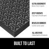 GORILLA GRIP 100% Waterproof All-Season WeatherMax Doormat US Designed Natural Rubber, Stain and Fade Resistant, Low Profile Indoor Outdoor Door Mats, Easy Clean Patio Mat, 17×29, Latte Quatrefoil(Slate Geometric)