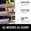 GORILLA GRIP 100% Waterproof All-Season WeatherMax Doormat US Designed Natural Rubber, Stain and Fade Resistant, Low Profile Indoor Outdoor Door Mats, Easy Clean Patio Mat, 17×29, Latte Quatrefoil(Light Gray Bones)