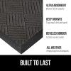 GORILLA GRIP 100% Waterproof All-Season WeatherMax Doormat US Designed Natural Rubber, Stain and Fade Resistant, Low Profile Indoor Outdoor Door Mats, Easy Clean Patio Mat, 17×29, Latte Quatrefoil(Gray Diamond)