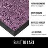 GORILLA GRIP 100% Waterproof All-Season WeatherMax Doormat US Designed Natural Rubber, Stain and Fade Resistant, Low Profile Indoor Outdoor Door Mats, Easy Clean Patio Mat, 17×29, Latte Quatrefoil(Purple Confetti Daisy)