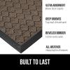 GORILLA GRIP 100% Waterproof All-Season WeatherMax Doormat US Designed Natural Rubber, Stain and Fade Resistant, Low Profile Indoor Outdoor Door Mats, Easy Clean Patio Mat, 17×29, Latte Quatrefoil(Beige Quatre)