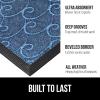 GORILLA GRIP 100% Waterproof All-Season WeatherMax Doormat US Designed Natural Rubber, Stain and Fade Resistant, Low Profile Indoor Outdoor Door Mats, Easy Clean Patio Mat, 17×29, Latte Quatrefoil(Ocean Blue Waves)