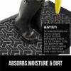 GORILLA GRIP 100% Waterproof All-Season WeatherMax Doormat US Designed Natural Rubber, Stain and Fade Resistant, Low Profile Indoor Outdoor Door Mats, Easy Clean Patio Mat, 17×29, Latte Quatrefoil(Slate Geometric)