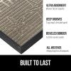 GORILLA GRIP 100% Waterproof All-Season WeatherMax Doormat US Designed Natural Rubber, Stain and Fade Resistant, Low Profile Indoor Outdoor Door Mats, Easy Clean Patio Mat, 17×29, Latte Quatrefoil(Sand Beach)