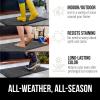 GORILLA GRIP 100% Waterproof All-Season WeatherMax Doormat US Designed Natural Rubber, Stain and Fade Resistant, Low Profile Indoor Outdoor Door Mats, Easy Clean Patio Mat, 17×29, Latte Quatrefoil(Steel Chevron)