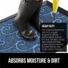 GORILLA GRIP 100% Waterproof All-Season WeatherMax Doormat US Designed Natural Rubber, Stain and Fade Resistant, Low Profile Indoor Outdoor Door Mats, Easy Clean Patio Mat, 17×29, Latte Quatrefoil(Ocean Blue Waves)