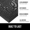 GORILLA GRIP 100% Waterproof All-Season WeatherMax Doormat US Designed Natural Rubber, Stain and Fade Resistant, Low Profile Indoor Outdoor Door Mats, Easy Clean Patio Mat, 17×29, Latte Quatrefoil(Charcoal Hello)