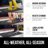GORILLA GRIP 100% Waterproof All-Season WeatherMax Doormat US Designed Natural Rubber, Stain and Fade Resistant, Low Profile Indoor Outdoor Door Mats, Easy Clean Patio Mat, 17×29, Latte Quatrefoil(Graphite Skiing)