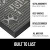 GORILLA GRIP 100% Waterproof All-Season WeatherMax Doormat US Designed Natural Rubber, Stain and Fade Resistant, Low Profile Indoor Outdoor Door Mats, Easy Clean Patio Mat, 17×29, Latte Quatrefoil(Stone Paws)