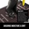 GORILLA GRIP 100% Waterproof All-Season WeatherMax Doormat US Designed Natural Rubber, Stain and Fade Resistant, Low Profile Indoor Outdoor Door Mats, Easy Clean Patio Mat, 17×29, Latte Quatrefoil(Espresso Home Paw)