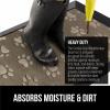 GORILLA GRIP 100% Waterproof All-Season WeatherMax Doormat US Designed Natural Rubber, Stain and Fade Resistant, Low Profile Indoor Outdoor Door Mats, Easy Clean Patio Mat, 17×29, Latte Quatrefoil(Tan Pawprints)