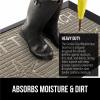 GORILLA GRIP 100% Waterproof All-Season WeatherMax Doormat US Designed Natural Rubber, Stain and Fade Resistant, Low Profile Indoor Outdoor Door Mats, Easy Clean Patio Mat, 17×29, Latte Quatrefoil(Sand Beach)