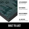 GORILLA GRIP 100% Waterproof All-Season WeatherMax Doormat US Designed Natural Rubber, Stain and Fade Resistant, Low Profile Indoor Outdoor Door Mats, Easy Clean Patio Mat, 17×29, Latte Quatrefoil(Evergreen Snowscape)