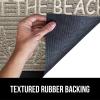 GORILLA GRIP 100% Waterproof All-Season WeatherMax Doormat US Designed Natural Rubber, Stain and Fade Resistant, Low Profile Indoor Outdoor Door Mats, Easy Clean Patio Mat, 17×29, Latte Quatrefoil(Sand Beach)