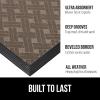 GORILLA GRIP 100% Waterproof All-Season WeatherMax Doormat US Designed Natural Rubber, Stain and Fade Resistant, Low Profile Indoor Outdoor Door Mats, Easy Clean Patio Mat, 17×29, Latte Quatrefoil(Taupe Basket Weave)