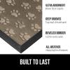 GORILLA GRIP 100% Waterproof All-Season WeatherMax Doormat US Designed Natural Rubber, Stain and Fade Resistant, Low Profile Indoor Outdoor Door Mats, Easy Clean Patio Mat, 17×29, Latte Quatrefoil(Tan Pawprints)