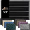 GORILLA GRIP 100% Waterproof All-Season WeatherMax Doormat US Designed Natural Rubber, Stain and Fade Resistant, Low Profile Indoor Outdoor Door Mats, Easy Clean Patio Mat, 17×29, Latte Quatrefoil(Black Stripe)