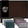 GORILLA GRIP 100% Waterproof All-Season WeatherMax Doormat US Designed Natural Rubber, Stain and Fade Resistant, Low Profile Indoor Outdoor Door Mats, Easy Clean Patio Mat, 17×29, Latte Quatrefoil(Coffee Squares)