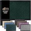 GORILLA GRIP 100% Waterproof All-Season WeatherMax Doormat US Designed Natural Rubber, Stain and Fade Resistant, Low Profile Indoor Outdoor Door Mats, Easy Clean Patio Mat, 17×29, Latte Quatrefoil(Green Diamond)