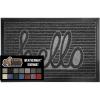 GORILLA GRIP 100% Waterproof All-Season WeatherMax Doormat US Designed Natural Rubber, Stain and Fade Resistant, Low Profile Indoor Outdoor Door Mats, Easy Clean Patio Mat, 17×29, Latte Quatrefoil(Charcoal Hello)