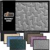 GORILLA GRIP 100% Waterproof All-Season WeatherMax Doormat US Designed Natural Rubber, Stain and Fade Resistant, Low Profile Indoor Outdoor Door Mats, Easy Clean Patio Mat, 17×29, Latte Quatrefoil(Light Gray Bones)
