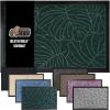 GORILLA GRIP 100% Waterproof All-Season WeatherMax Doormat US Designed Natural Rubber, Stain and Fade Resistant, Low Profile Indoor Outdoor Door Mats, Easy Clean Patio Mat, 17×29, Latte Quatrefoil(Green Palm)