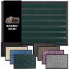 GORILLA GRIP 100% Waterproof All-Season WeatherMax Doormat US Designed Natural Rubber, Stain and Fade Resistant, Low Profile Indoor Outdoor Door Mats, Easy Clean Patio Mat, 17×29, Latte Quatrefoil(Green Stripe)