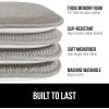 GORILLA GRIP Slip Resistant Chair Cushions, No Ties Required, Memory Foam Pads for Dining Room, Kitchen Table, Office, Rocking Chairs, Plush Seat Cover Cushion Pad, Home Decor, Set of 2 16×16, Lt Gray(Light Gray)