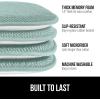 GORILLA GRIP Slip Resistant Chair Cushions, No Ties Required, Memory Foam Pads for Dining Room, Kitchen Table, Office, Rocking Chairs, Plush Seat Cover Cushion Pad, Home Decor, Set of 2 16×16, Lt Gray(Sea Blue)