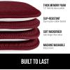 GORILLA GRIP Slip Resistant Chair Cushions, No Ties Required, Memory Foam Pads for Dining Room, Kitchen Table, Office, Rocking Chairs, Plush Seat Cover Cushion Pad, Home Decor, Set of 2 16×16, Lt Gray(Wine)
