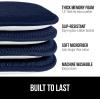 GORILLA GRIP Slip Resistant Chair Cushions, No Ties Required, Memory Foam Pads for Dining Room, Kitchen Table, Office, Rocking Chairs, Plush Seat Cover Cushion Pad, Home Decor, Set of 2 16×16, Lt Gray(Navy)