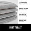 GORILLA GRIP Slip Resistant Chair Cushions, No Ties Required, Memory Foam Pads for Dining Room, Kitchen Table, Office, Rocking Chairs, Plush Seat Cover Cushion Pad, Home Decor, Set of 2 16×16, Lt Gray(Tufted Gray)