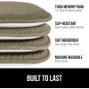 GORILLA GRIP Slip Resistant Chair Cushions, No Ties Required, Memory Foam Pads for Dining Room, Kitchen Table, Office, Rocking Chairs, Plush Seat Cover Cushion Pad, Home Decor, Set of 2 16×16, Lt Gray(Latte)